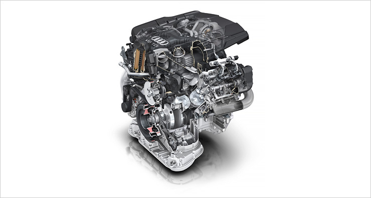 Новый двигатель 3.0 TDI. Иллюстрация Audi
