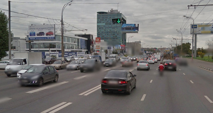 Реверсивное движение на Волгоградском проспекте в Москве. Изображение Google Maps
